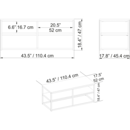 Decorotika Forteus Single Shelf White Marble Effect Oud Black Modern Coffee Table - Size: 47 x 110.4 x 52cm - Multi - Wilko - thumbnail 7