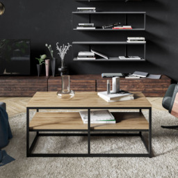 Decorotika Forteus Single Shelf White Marble Effect Oud Black Modern Coffee Table - Size: 47 x 110.4 x 52cm - Multi - Wilko - thumbnail 6