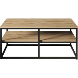 Decorotika Forteus Single Shelf White Marble Effect Oud Black Modern Coffee Table - Size: 47 x 110.4 x 52cm - Multi - Wilko - thumbnail 3