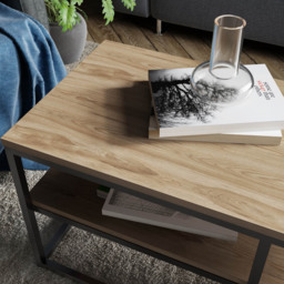 Decorotika Forteus Single Shelf White Marble Effect Oud Black Modern Coffee Table - Size: 47 x 110.4 x 52cm - Multi - Wilko - thumbnail 4