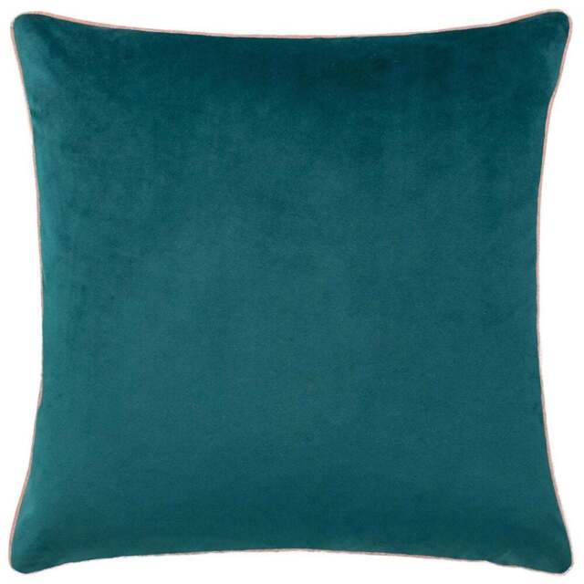 Paoletti Meridian Teal Blush Velvet Cushion - Size: 55 x 55 cm - Multi - Wilko - image 1