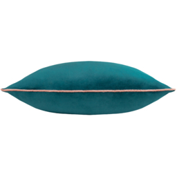 Paoletti Meridian Teal Blush Velvet Cushion - Size: 55 x 55 cm - Multi - Wilko - thumbnail 3