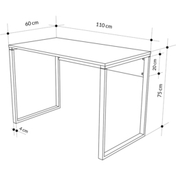 Decortie Inna Modern Multipurpose Computer Desk Black Bute - Size: 75 x 110 x 60cm - Wilko - thumbnail 6