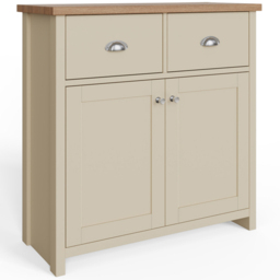 GFW Lancaster 2 Door 2 Drawer Cream Compact Sideboard - Size: 35 x 79 x 81cm - Wilko - thumbnail 3