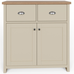 GFW Lancaster 2 Door 2 Drawer Cream Compact Sideboard - Size: 35 x 79 x 81cm - Wilko - thumbnail 4