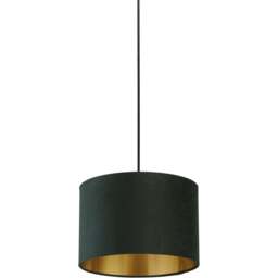 Lighting Collection Green Gold Inner Velvet Drum Shade 30cm - Size: 20 x 30 x 30cm - Wilko