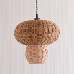 ValueLights Portobello Natural Rattan Ceiling Pendant Lamp Shade - Size: 29 x 30 x 30cm - Brown - Wilko - thumbnail 4