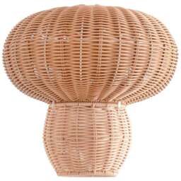 ValueLights Portobello Natural Rattan Ceiling Pendant Lamp Shade - Size: 29 x 30 x 30cm - Brown - Wilko