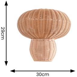 ValueLights Portobello Natural Rattan Ceiling Pendant Lamp Shade - Size: 29 x 30 x 30cm - Brown - Wilko - thumbnail 5