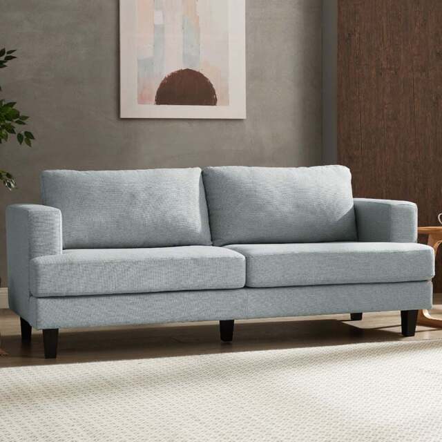 Home Detail Dale 3 Seater Pale Blue Linen Sofa - Wilko - image 1