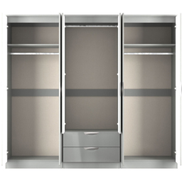 Crowndale Camden 6 Door 2 Drawer Grey Gloss and Dusk Grey Wardrobe Ready Assembled - Grey Gloss & Dusk Grey - Wilko - thumbnail 7
