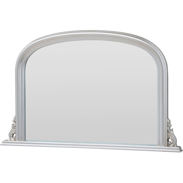 Yearn Classic Silver Arched Overmantle Mirror 77 x 122cm - Wilko - image 1