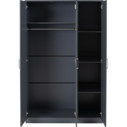 Seconique Dakota 3 Door Dark Grey Wardrobe - Size: 175 x 110 x 48cm - Wilko - thumbnail 5