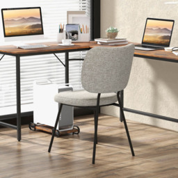 Costway Set of 2 Grey Linen Fabric Dining Chairs - Wilko - thumbnail 4