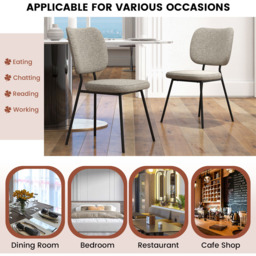 Costway Set of 2 Grey Linen Fabric Dining Chairs - Wilko - thumbnail 5