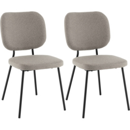 Costway Set of 2 Grey Linen Fabric Dining Chairs - Wilko - thumbnail 3