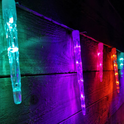 Premier 72 Rainbow LED Clear Cable Icicle String Light 6.9m - Size: 30 x 690 x 20cm - Multi Coloured - Wilko - thumbnail 1