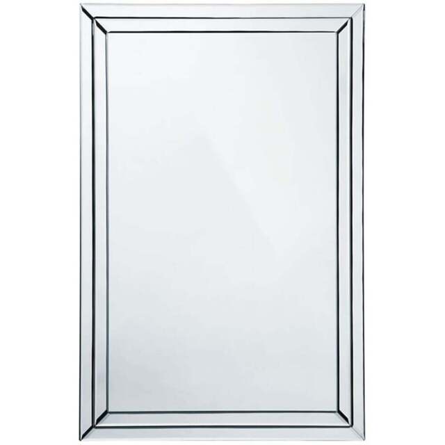 60 x 90cm Bevelled Clear Edge Wall Mirror - Size: 90 x 60cm - Silver - Premier Housewares - Wilko - image 1