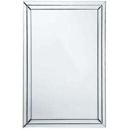 60 x 90cm Bevelled Clear Edge Wall Mirror - Size: 90 x 60cm - Silver - Premier Housewares - Wilko