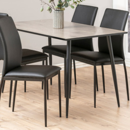 Florence Wilma 4 Seater Dining Table White Oak and Black - Furniture To Go - Wilko