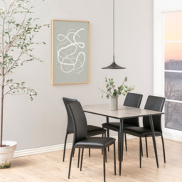 Florence Wilma 4 Seater Dining Table White Oak and Black - Furniture To Go - Wilko - thumbnail 5