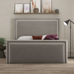 DS Living Verona Single Plush Pebble Piping Ottoman Bed - Grey - Wilko - thumbnail 4