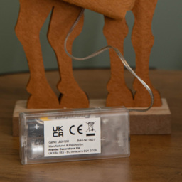 Samuel Alexander Warm White LED Felt Reindeer Christmas Decoration with Santa Hat 32cm - Size: 32 x 6 x 11cm - Brown - Wilko - thumbnail 6