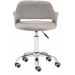 Premier Housewares Grey Velvet Swivel Curved Back Office Chair - Size: 51 x 50 x 94cm - Multi - Interiors by Premier - Wilko - thumbnail 6