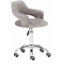 Premier Housewares Grey Velvet Swivel Curved Back Office Chair - Size: 51 x 50 x 94cm - Multi - Interiors by Premier - Wilko - thumbnail 7