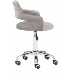 Premier Housewares Grey Velvet Swivel Curved Back Office Chair - Size: 51 x 50 x 94cm - Multi - Interiors by Premier - Wilko - thumbnail 5