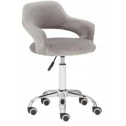Premier Housewares Grey Velvet Swivel Curved Back Office Chair - Size: 51 x 50 x 94cm - Multi - Interiors by Premier - Wilko - thumbnail 4