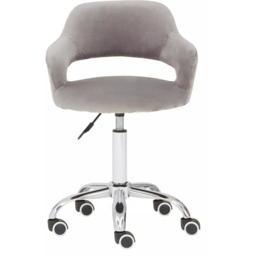 Premier Housewares Grey Velvet Swivel Curved Back Office Chair - Size: 51 x 50 x 94cm - Multi - Interiors by Premier - Wilko - thumbnail 3