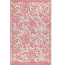 furn. Anemone Peach and Cream Woven Jacquard Outdoor Rug 120 x 180cm - Multi - Wilko - thumbnail 1