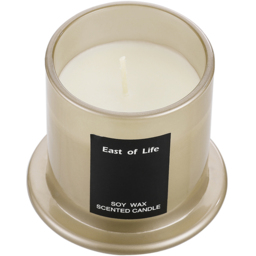 Living and Home Lychee and White Tea Soy Wax Scented Candle - Size: 12 x 9 x 9cm - Grey - Wilko - thumbnail 4