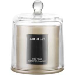 Living and Home Lychee and White Tea Soy Wax Scented Candle - Size: 12 x 9 x 9cm - Grey - Wilko