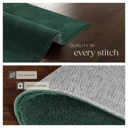 tectake Zonelle Green Short Pile Ultra Soft Rug 230 x 160cm - Size: 50 x 35 x 20cm - Black - Wilko - thumbnail 6