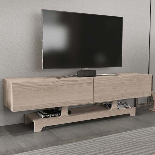 Decorotika Tera 2 Door Single Shelf Cordoba TV Unit - Size: 46.8 x 160 x 35cm - Grey - Wilko - image 1