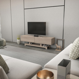 Decorotika Tera 2 Door Single Shelf Cordoba TV Unit - Size: 46.8 x 160 x 35cm - Grey - Wilko - thumbnail 7