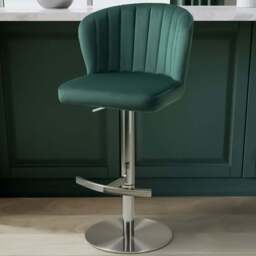 Shankar Sigma Green Brushed Velvet Bar Stool - Size: Single - Wilko