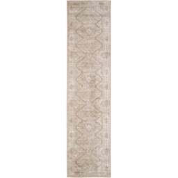 Kukoon Neutral and Beige Bordered Geometric Distressed Rug 240 x 60cm - n/a - Wilko - thumbnail 1