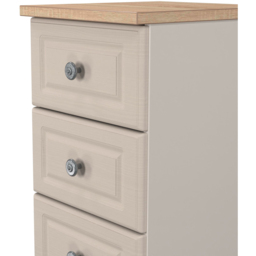 Crowndale Norfolk 5 Drawer Kashmir Ash and Bardolino Oak Tall Bedside Cabinet Ready Assembled - Kashmir Ash & Bardolino Oak - Wilko - thumbnail 7