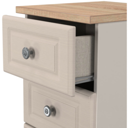 Crowndale Norfolk 5 Drawer Kashmir Ash and Bardolino Oak Tall Bedside Cabinet Ready Assembled - Kashmir Ash & Bardolino Oak - Wilko - thumbnail 6