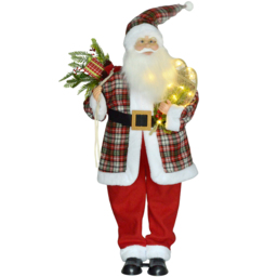 Everglow Animated and Sound Activated Santa Claus 4.3ft - Size: 133 x 34 x 52cm - Red - Wilko - thumbnail 1