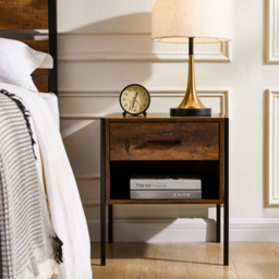 VIDA DESIGNS Brooklyn Single Drawer Dark Wood Bedside Table - Brown - Wilko - thumbnail 5