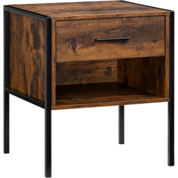 VIDA DESIGNS Brooklyn Single Drawer Dark Wood Bedside Table - Brown - Wilko - thumbnail 3
