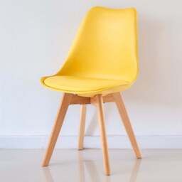 Eva Yellow Padded Single Dining Chair - Size: Set of 1 - MCC - Wilko