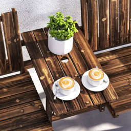 Outsunny 2 Seater Carbonised Wooden Garden Bench with Armrests - Size: 83 x 70 x 152cm - Brown - Wilko - thumbnail 4