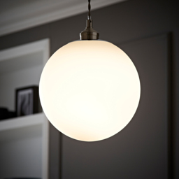 ValueLights Metropolis Opal Glass Ceiling Pendant Lamp Shade - Size: 24.5 x 24.5 x 24.5cm - Silver - Wilko - thumbnail 7