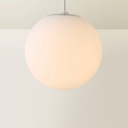 ValueLights Metropolis Opal Glass Ceiling Pendant Lamp Shade - Size: 24.5 x 24.5 x 24.5cm - Silver - Wilko - thumbnail 6