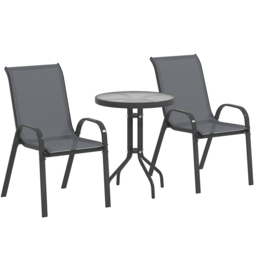 Outsunny 2 Seater Small Garden Bistro Set Dark Grey - Wilko - thumbnail 3